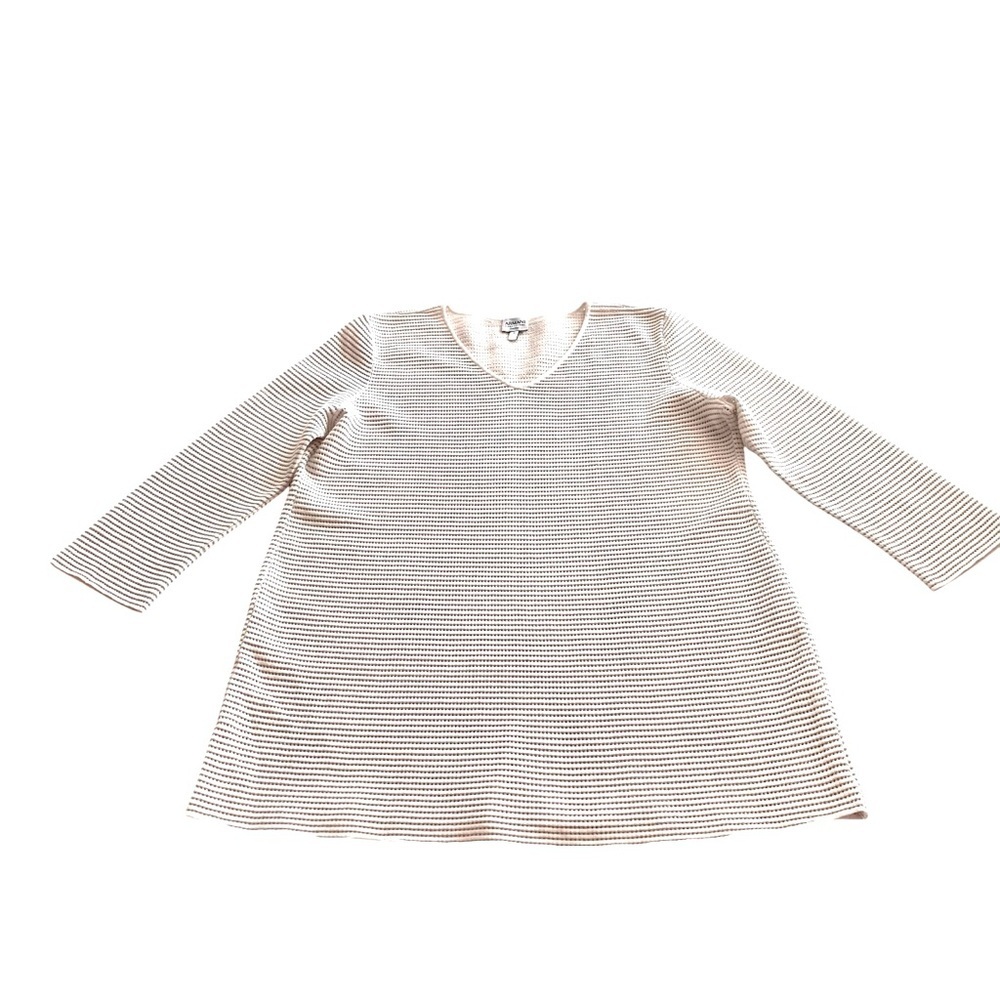Armani Collezioni V-Neck Metallic Tunic Shirt Top Sz 12 Sweater Open Knit Summer - Picture 4 of 13